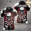 Maxcorners Darts Skull Smoke Flame Dartboard Splatter Brush Multi Options Personalized Name, Team Name Unisex 3D Shirt (5 Colors)