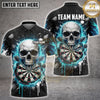 Maxcorners Darts Cracked Skull Lightning Energy Dartboard Stone Shatter Multi Options Personalized Name, Team Name Unisex 3D Shirt (5 Colors)