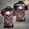 Maxcorners Darts Cracked Skull Lightning Energy Dartboard Stone Shatter Multi Options Personalized Name, Team Name Unisex 3D Shirt (5 Colors)