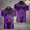 Maxcorners Darts Fire Flame Pouncing Tiger Shield Dartboard Multi Options Personalized Name, Team Name Unisex 3D Shirt (4 Colors)
