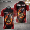 Maxcorners Darts Howling Lone Wolf Flame Glowing Dartboard Aura Multi Options Personalized Name, Team Name Unisex 3D Shirt (4 Colors)