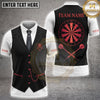 Maxcorners Darts Tuxedo Vest Black Tie Pocket Chain Dartboard Multi Options Personalized Name, Team Name Unisex 3D Shirt (5 Colors)