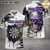 Maxcorners Darts Glowing Eyes Skull Paint Drip Grunge Multi Options Personalized Name, Team Name Unisex 3D Shirt (5 Colors)