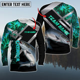 Maxcorners Chinook Fishing Cyan Smoke Pattern Pro Sport Jersey Personalized Name And Team Name Long Sweat Shirt