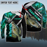 Maxcorners Crappie Fishing Cyan Smoke Pattern Pro Sport Jersey Personalized Name And Team Name Long Sweat Shirt