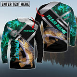 Maxcorners Trout Fishing Cyan Smoke Pattern Pro Sport Jersey Personalized Name And Team Name Long Sweat Shirt