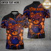 Maxcorners Bowling Shirt Gothic Teddy Bear Bowling Graphic Multi Options Personalized Name, Team Name Unisex 3D Shirt (4 Colors)