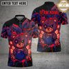 Maxcorners Bowling Shirt Gothic Teddy Bear Bowling Graphic Multi Options Personalized Name, Team Name Unisex 3D Shirt (4 Colors)