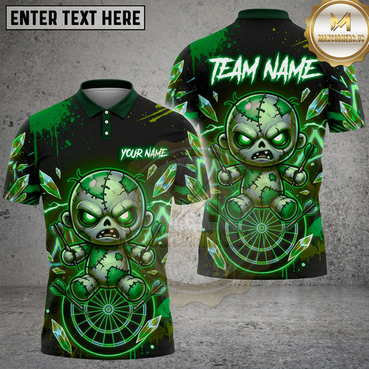 Maxcorners Dart Shirt Zombie Doll Target Design Multi Options Personalized Name, Team Name Unisex 3D Shirt (4 Colors)