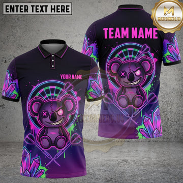 Maxcorners Dart Koala Graffiti Target Crystal Personalized Name, Team Name Unisex 3D Shirt (4 Colors)