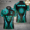 Maxcorners Darts Polo Shirt Tribal Dartboard Crossed Darts Design Multi Options Personalized Name, Team Name Unisex 3D Shirt (6 Colors)