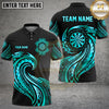 Maxcorners Darts Polo Shirt Dynamic Tribal Wave Dartboard Design Multi Options Personalized Name, Team Name Unisex 3D Shirt (6 Colors)