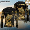 Maxcorners Fishing Black Gold Tribal Water Splash Design Custom Name & Team Name 3D Shirts (13 Breeds)