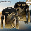 Maxcorners Fishing Black Gold Tribal Water Splash Design Custom Name & Team Name 3D Shirts Ver 3 (13 Breeds)