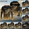 Maxcorners Fishing Black Gold Tribal Water Splash Design Custom Name & Team Name 3D Shirts Ver 3 (13 Breeds)