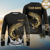 Maxcorners Fishing Black Gold Tribal Wave Design Custom Name & Team Name 3D Shirts (13 Breeds)