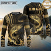Maxcorners Fishing Black Gold Tribal Wave Design Custom Name & Team Name 3D Shirts Ver 2 (13 Breeds)