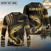 Maxcorners Fishing Black Gold Tribal Wave Design Custom Name & Team Name 3D Shirts Ver 2 (13 Breeds)