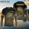 Maxcorners Fishing Black Teal Gold Tribal Splash Design Custom Name & Team Name 3D Shirts (13 Breeds)