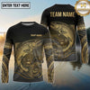 Maxcorners Fishing Black Teal Gold Tribal Splash Design Custom Name & Team Name 3D Shirts (13 Breeds)