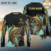 Maxcorners Fishing Black Gold Tribal Polynesian Design Custom Name & Team Name 3D Shirts (13 Breeds)