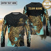 Maxcorners Fishing Black Gold Tribal Polynesian Design Custom Name & Team Name 3D Shirts (13 Breeds)
