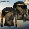 Maxcorners Fishing Black Gold Tribal Water Splash Design Custom Name & Team Name 3D Shirts Ver 2 (13 Breeds)