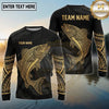 Maxcorners Fishing Black Gold Tribal Water Splash Design Custom Name & Team Name 3D Shirts Ver 2 (13 Breeds)