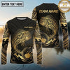 Maxcorners Fishing Black Gold Tribal Splash Design Custom Name & Team Name 3D Shirts (13 Breeds)