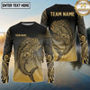 Maxcorners Fishing Black Gold Gradient Tribal Design Custom Name & Team Name 3D Shirts (13 Breeds)