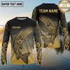 Maxcorners Fishing Black Gold Gradient Tribal Design Custom Name & Team Name 3D Shirts (13 Breeds)
