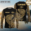 Maxcorners Fishing Black Gold Tribal Hook Design Custom Name & Team Name 3D Shirts (13 Breeds)