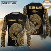 Maxcorners Fishing Black Gold Tribal Hook Design Custom Name & Team Name 3D Shirts (13 Breeds)