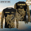 Maxcorners Fishing Black Gold Tribal Hook Design Custom Name & Team Name 3D Shirts (13 Breeds)