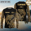 Maxcorners Fishing Black Gold Tribal Hook Design Custom Name & Team Name 3D Shirts (13 Breeds)