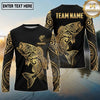 Maxcorners Fishing Black Gold Tribal Swirl Design Custom Name & Team Name 3D Shirts (13 Breeds)