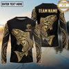 Maxcorners Fishing Black Gold Tribal Swirl Design Custom Name & Team Name 3D Shirts (13 Breeds)