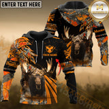 Maxcorners Moose Hunting Orange Camo Dot Pattern Custom Name Shirt 3D All Over Printed Clothes