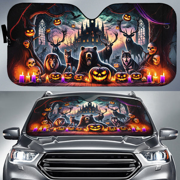 Maxcorners Hunting Happy Halloween Car Auto Sun Shade