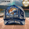 Maxcorners Fishing Silver Metal Frame Honeycomb Grid Navy Blue Water Splash Fish Hooks Personalized Name Unisex Classic Cap