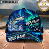 Maxcorners Fishing Northern Lights Aurora Green Night Sky Water Splash Fish Hooks Personalized Name Unisex Classic Cap