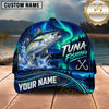 Maxcorners Fishing Northern Lights Aurora Green Night Sky Water Splash Fish Hooks Personalized Name Unisex Classic Cap