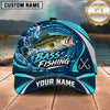 Maxcorners Fishing Water Ripple Splash Swirl Blue Fish Hooks Personalized Name Unisex Classic Cap