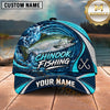 Maxcorners Fishing Water Ripple Splash Swirl Blue Fish Hooks Personalized Name Unisex Classic Cap