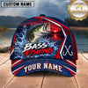 Maxcorners Fishing Sunset Lake Forest Splash Fish Scales Pattern Fish Hooks Personalized Name Unisex Classic Cap