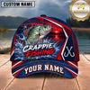 Maxcorners Fishing Sunset Lake Forest Splash Fish Scales Pattern Fish Hooks Personalized Name Unisex Classic Cap
