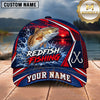 Maxcorners Fishing Sunset Lake Forest Splash Fish Scales Pattern Fish Hooks Personalized Name Unisex Classic Cap