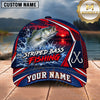 Maxcorners Fishing Sunset Lake Forest Splash Fish Scales Pattern Fish Hooks Personalized Name Unisex Classic Cap
