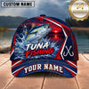Maxcorners Fishing Sunset Lake Forest Splash Fish Scales Pattern Fish Hooks Personalized Name Unisex Classic Cap