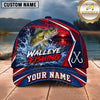Maxcorners Fishing Sunset Lake Forest Splash Fish Scales Pattern Fish Hooks Personalized Name Unisex Classic Cap